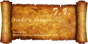 Turós Vilmos névjegykártya